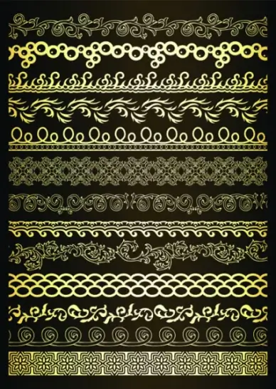 retro lace borders vector set
