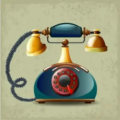 retro telephone icon shiny 3d multicolored design