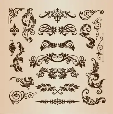 retro vintage design elements vector set