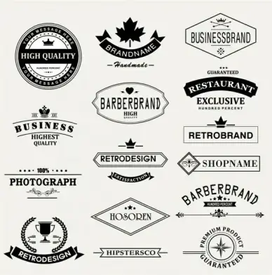 Retro Vintage Insignias or icons set