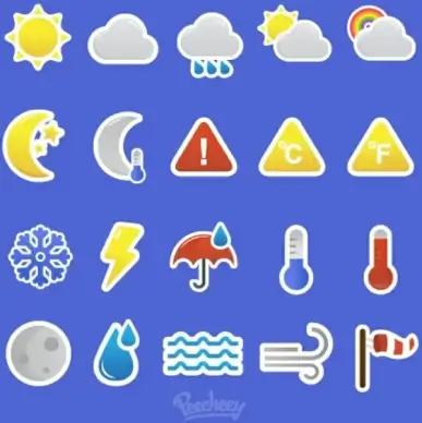 retro weather icons
