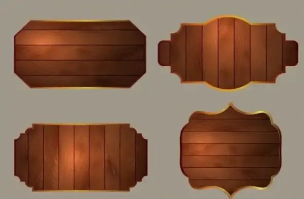 retro wooden signboard collection various shapes