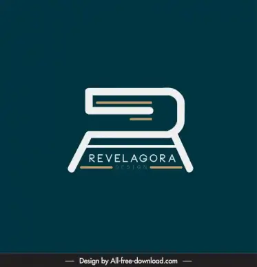 revelagora logo template elegant flat stylized texts lines sketch