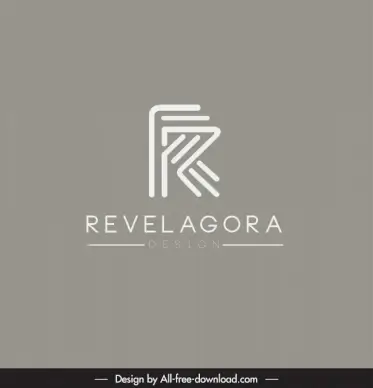 revelagora logotype elegant flat stylized texts lines decor