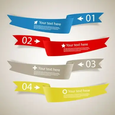 ribbon banner infographic
