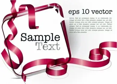 decorative banner template shiny modern 3d ribbon