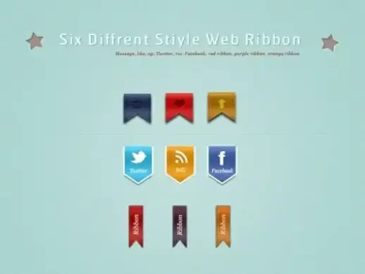 ribbon stickers 01 psd