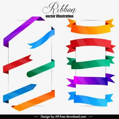 ribbon templates collection modern colorful design