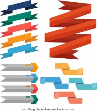 ribbon templates colorful classic shapes