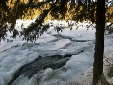 river frozen ice
