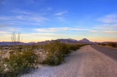 roadside dusk at big bend national park texas