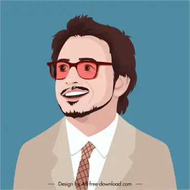 robert downey actor cartoon portrait