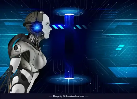 robot backdrop contrast modern 3d