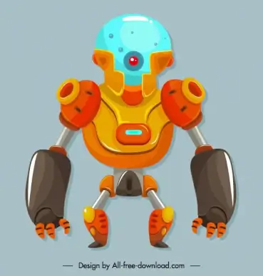 robot icon frightening appearance contemporary design