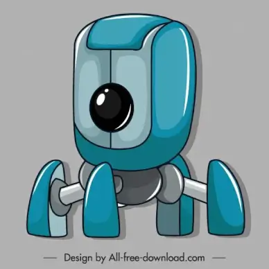 robot icon shiny modern design multi legs shape