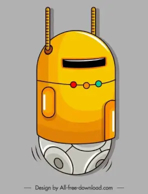 robot icon shiny modern non legs shaped