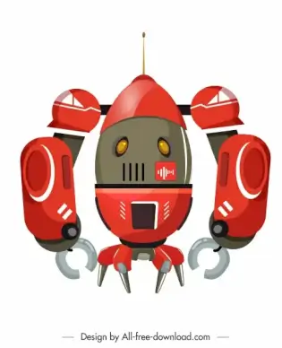 robot model icon shiny colored modern design