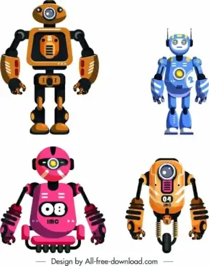 robot templates colorful modern shapes design