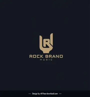  rock music band  logotype flat stylized text hand shape