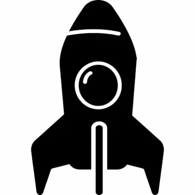 rocket sign icon flat silhouette sketch