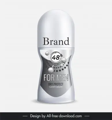 roll on deodorant bottle packaging template elegant contrast molecules 