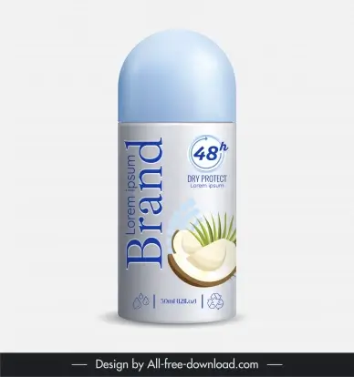 roll on deodorant bottle packaging template elegant plant decor