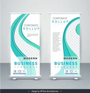 roll up template elegant checkered curves