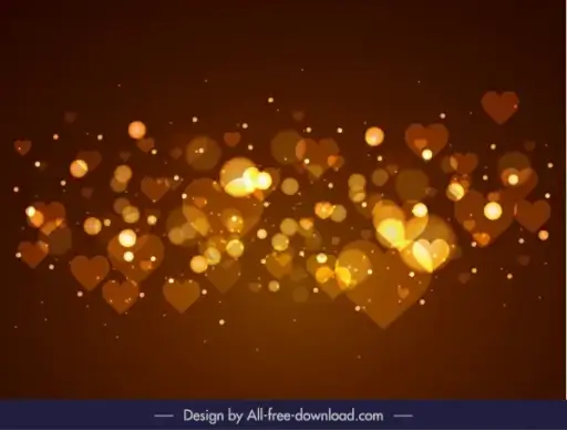 romance background hearts light decor modern bokeh design
