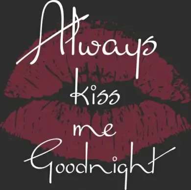 romance banner lips texts decor grunge dark design