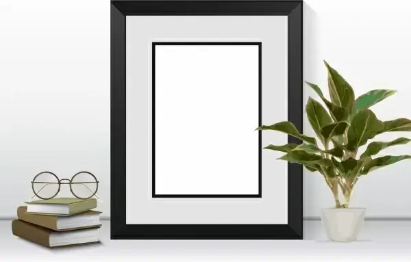 room corner decor background frame trees books icons