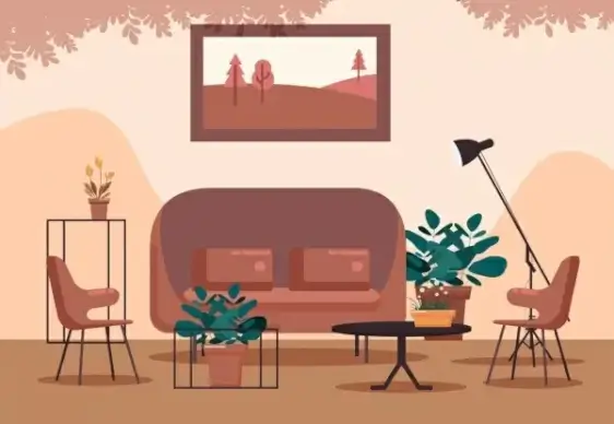 room decor background sofa tables nature elements design