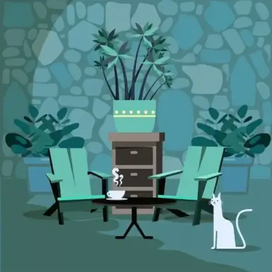 room decor background table chair nature elements design