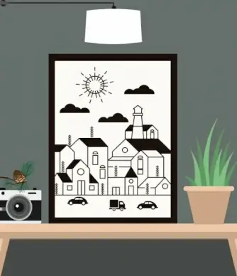 room design background buildings painting decor decorative objects