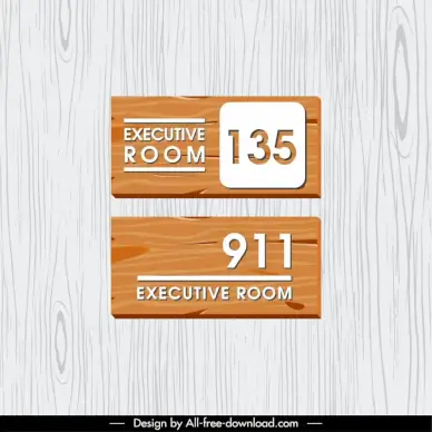 room number sign template flat wooden board