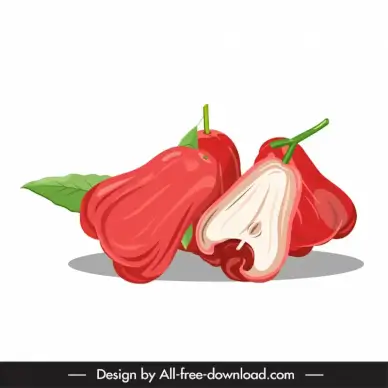 rose apple icons flat classical handdrawn sketch
