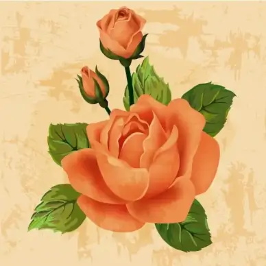 roses background colored retro style
