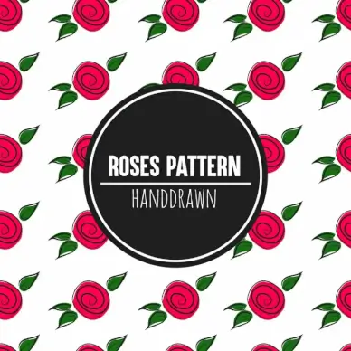 roses pattern repeating handdrawn petals decor