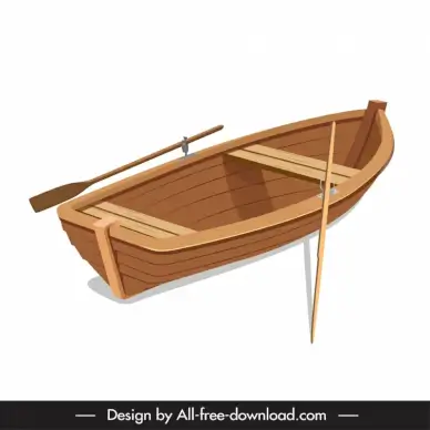 rowing boat icon classical 3d sketch