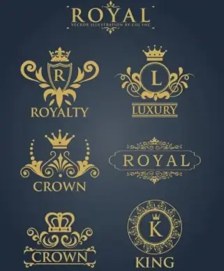 royal logotypes classical luxury design crown decoration