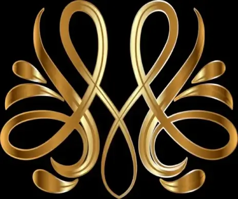 royal symbol template shiny golden seamless curved design