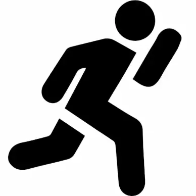 running sports sign icon flat geometric silhouette sketch