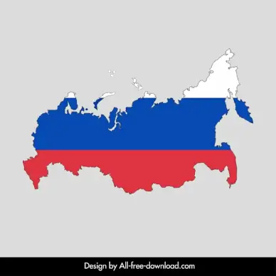  russian map backdrop template flat design flag colors sketch