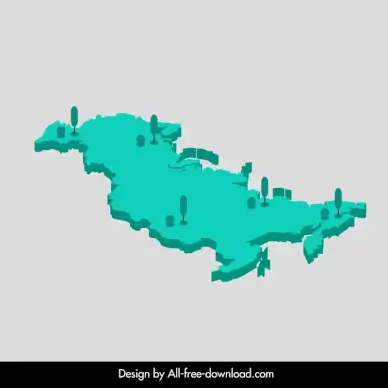 russian map template 3d sketch