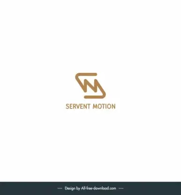 s and m stylized text logo template symmetric lines decor