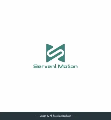 s and m stylized text logotype modern flat symmetric geometric design 