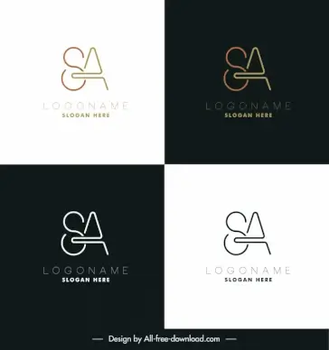sa logo flat luxury texts decor