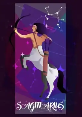 sagittarius zodiac symbol centaur icon sparkling design