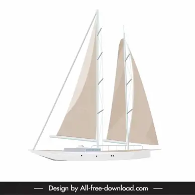 sailboat icon luxury triple sails decor