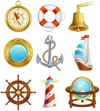 sailing small icon 02 vector