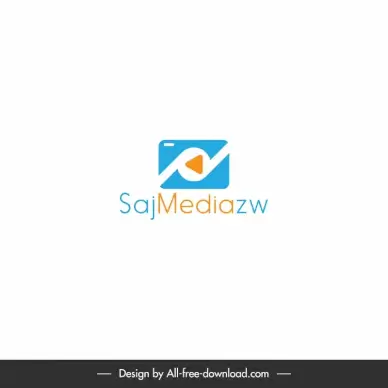 sajmediazw logo flat geometry texts play button sketch